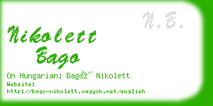 nikolett bago business card